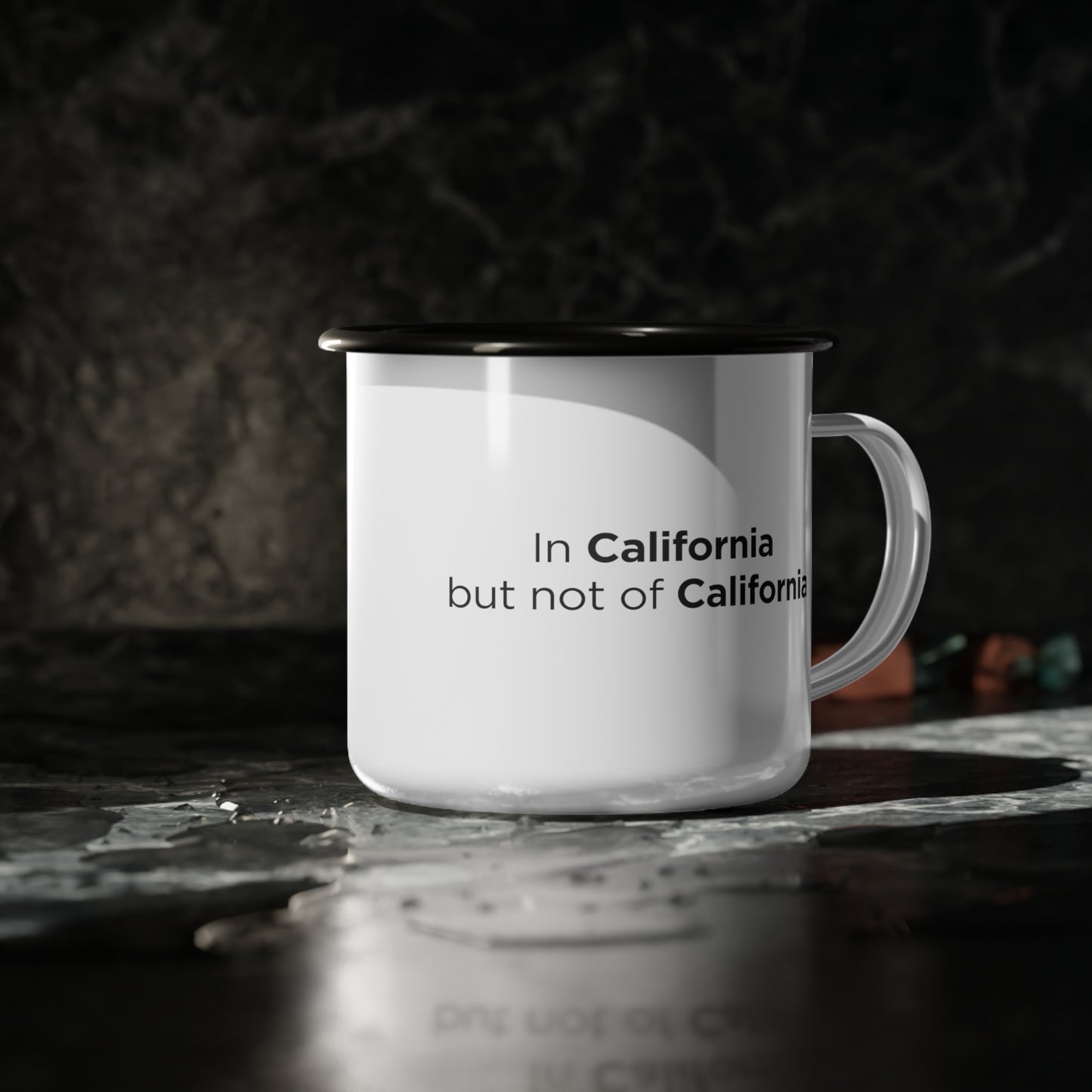 Enamel Camp Cup In Ca but not of Ca