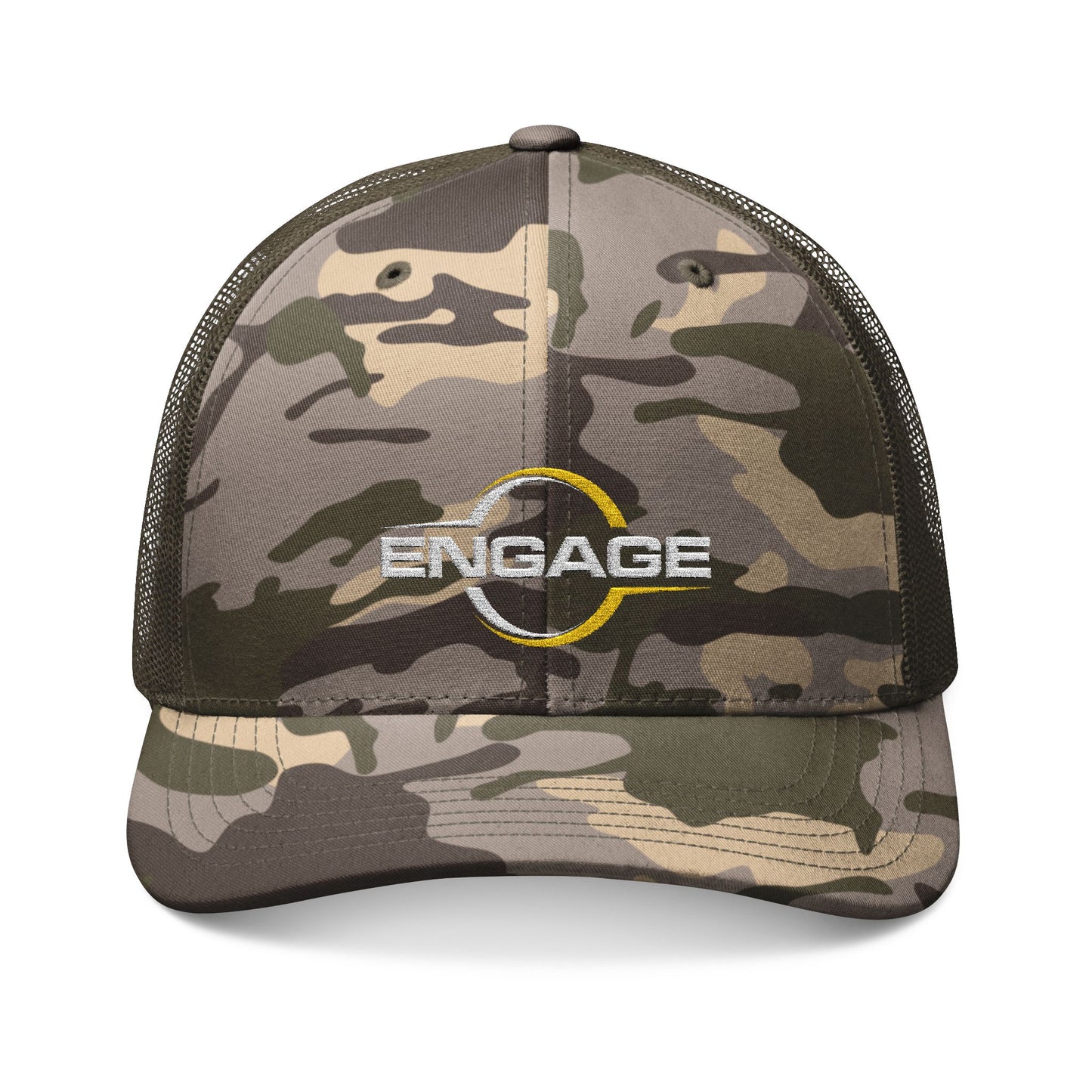Engage Camouflage Trucker Hat - Stylish Outdoor Cap for Adventure Lovers