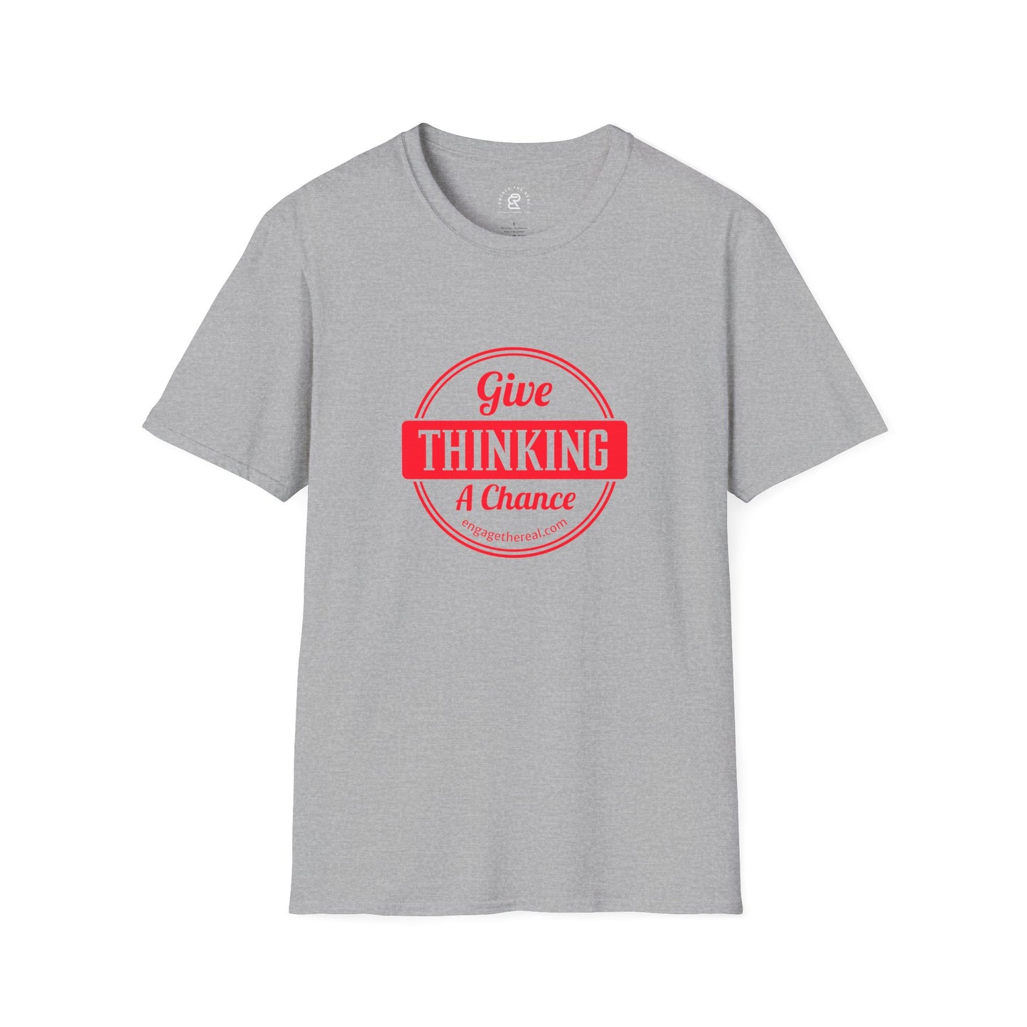 Give Thinking a Chance T-Shirt — Retro Badge Graphic Tee